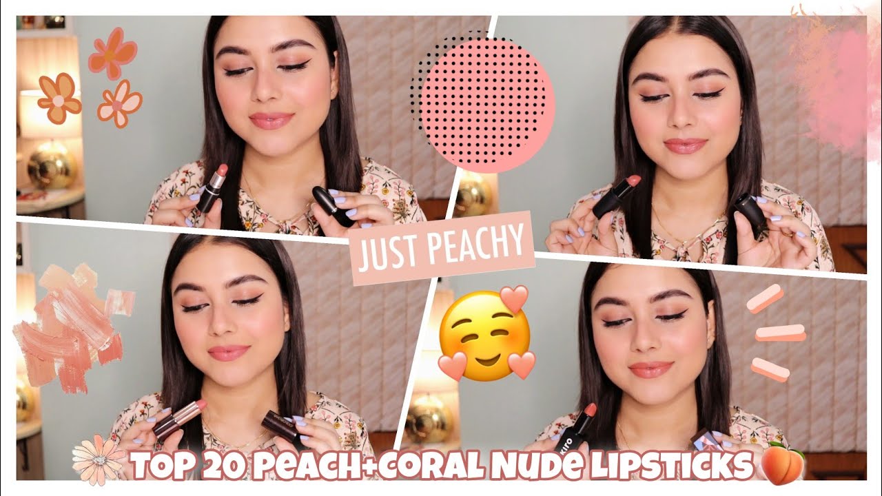 Top 20 Peach + Coral Nude Lipstick Swatches 2022 | Peach Nude | Coral Nude | Arpita Ghoshal