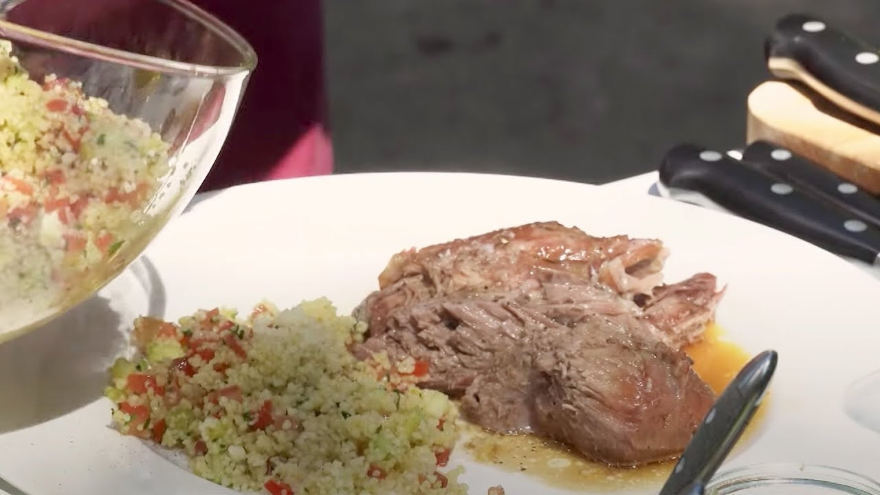 In Zitroinenöl eingelegte Lammkeule mit Couscoussalat #11