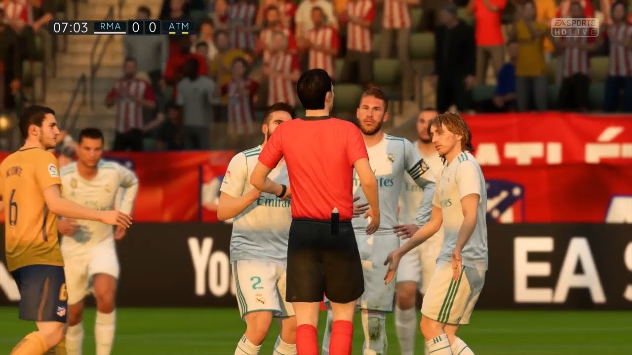 FIFA 18 Vs PES 2018 - Sergio Ramos Fouls Reaction