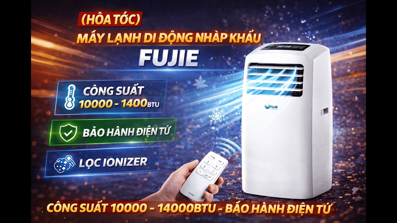 Review Máy Lạnh Di Động FUJIE 🔥 Công Suất 10000–14000BTU | Làm Mát Nhanh, Không Cần Lắp Đặt
