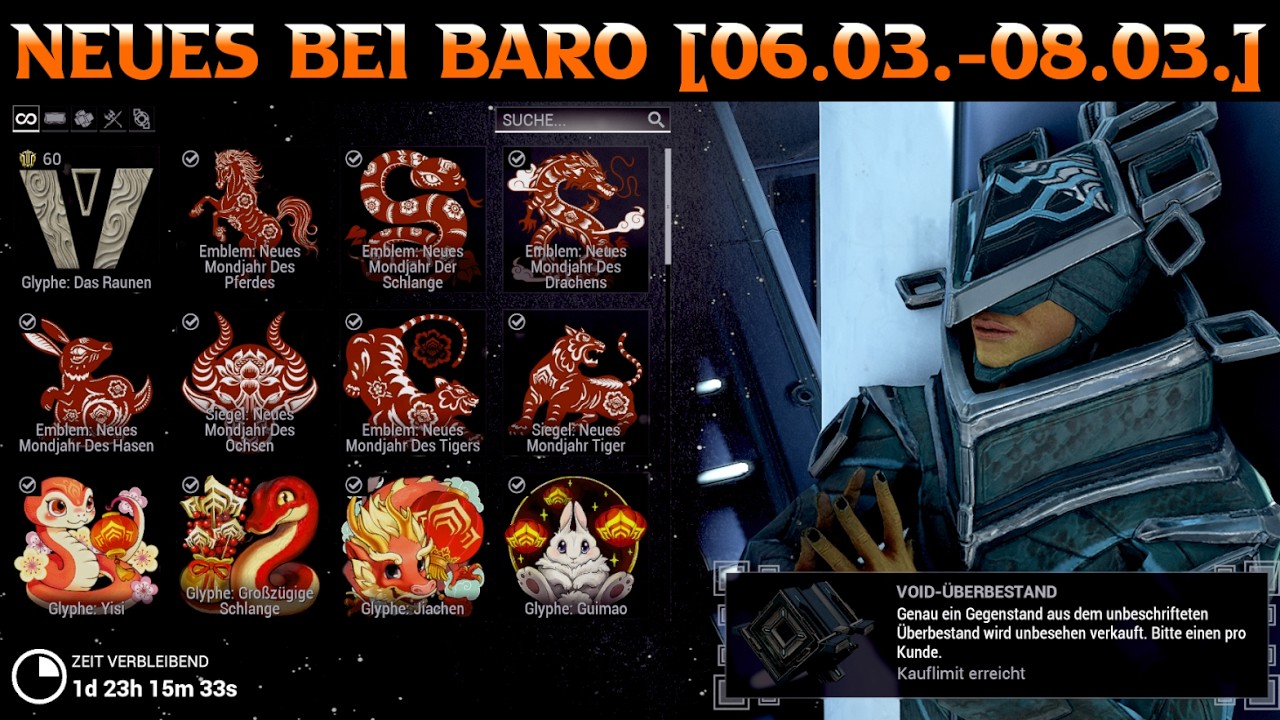 Mehr Glyphen? Gotva Prime & mehr | Neues bei Baro Ki'teer | #warframe #neuesbeibaro
