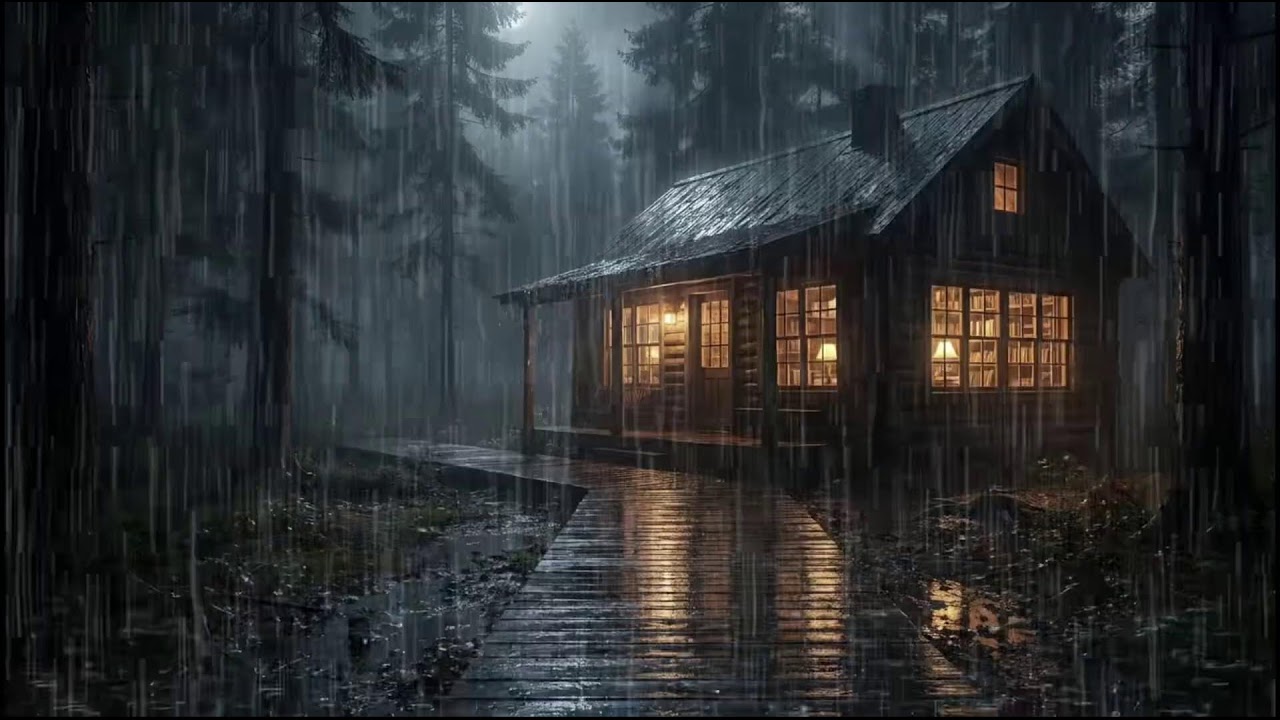 Peaceful Forest Cabin After Rain 🌧️ Calm Rain Sounds for Deep Sleep & Stress Relief