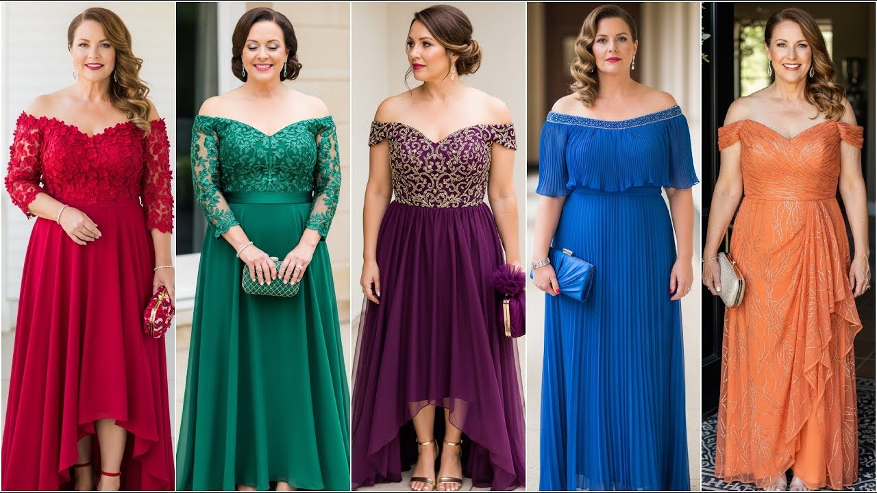 Off the Shoulder Dresses for Plus Size Mother of the Bride | Feel Beautiful on the Big Day