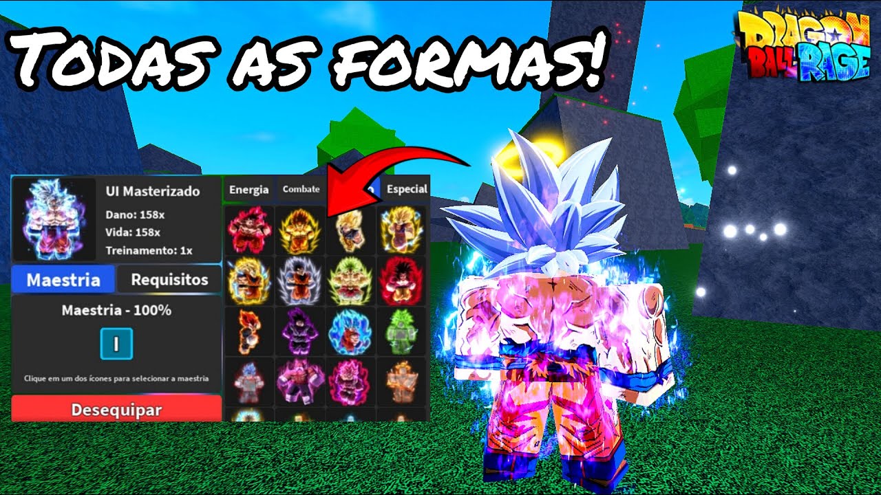 Todas as transformações do DRAGON BALL RAGE | Roblox