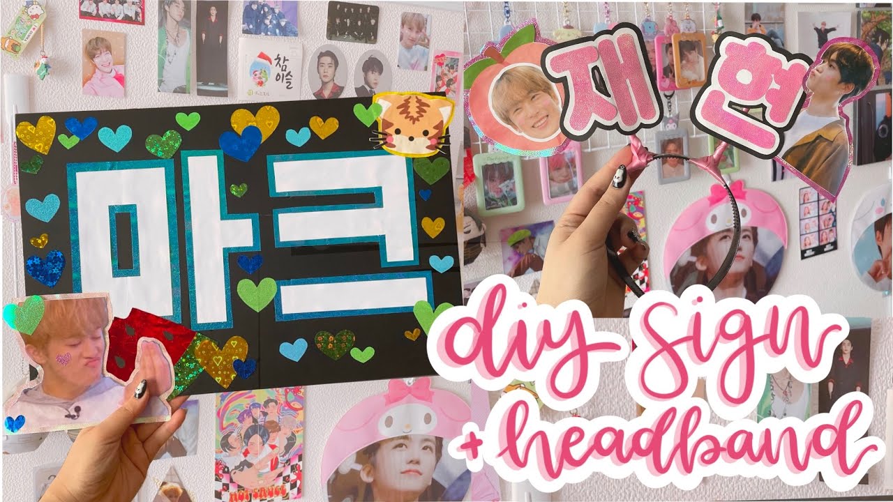 MAKING A KPOP CONCERT HEADBAND + POSTER! DIY WITH CAIT!! ❀⋆｡⋆༶⋆˙⊹৻(  •̀ ᗜ •́  ৻)