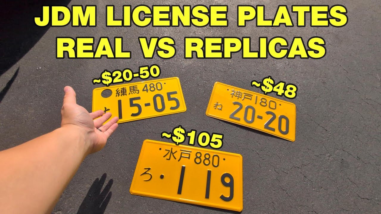 JDM License Plates: The real thing vs 2 different replicas comparison