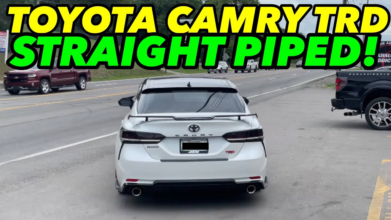 Toyota Camry TRD 3.5L V6 2020 года выпуска с двойным выхлопом и прямой трубой!