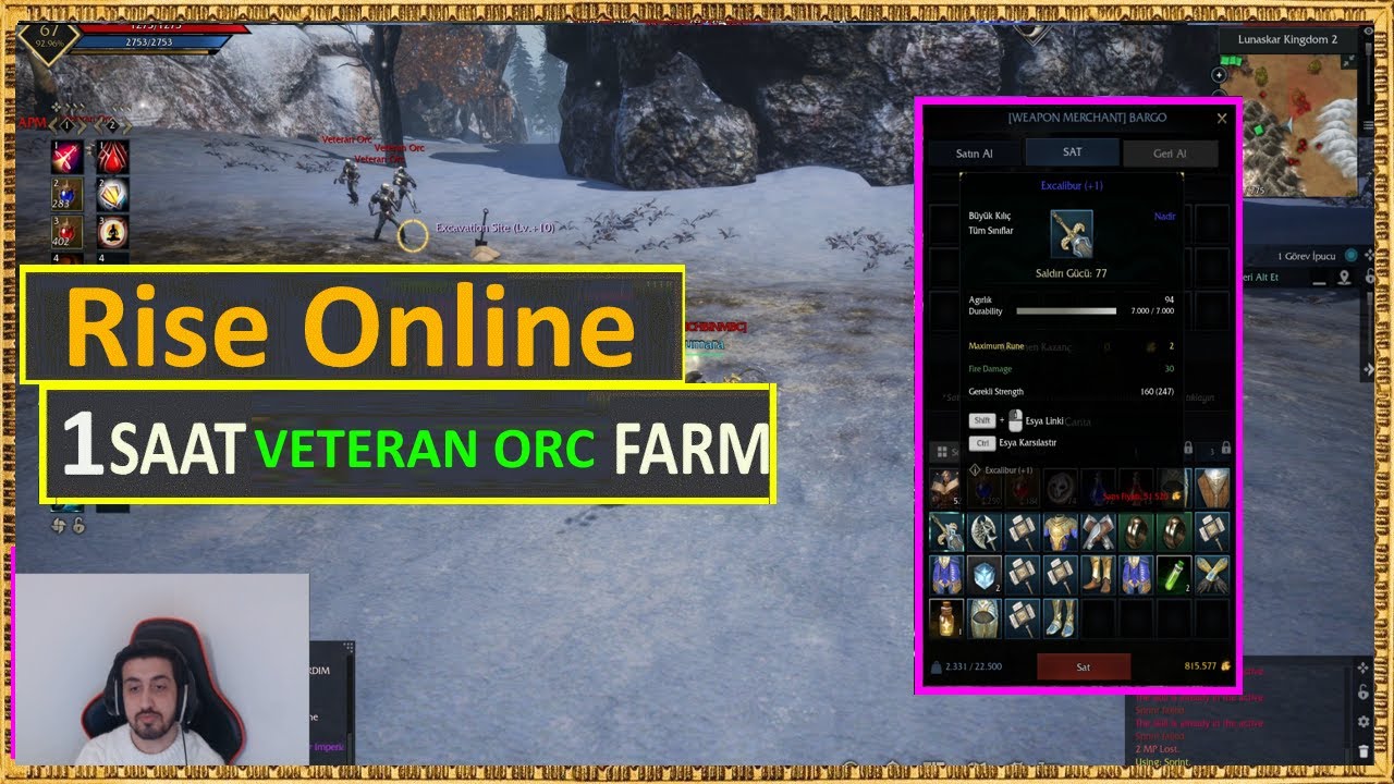 1 Saat Veteran Orc Rise Online Farm