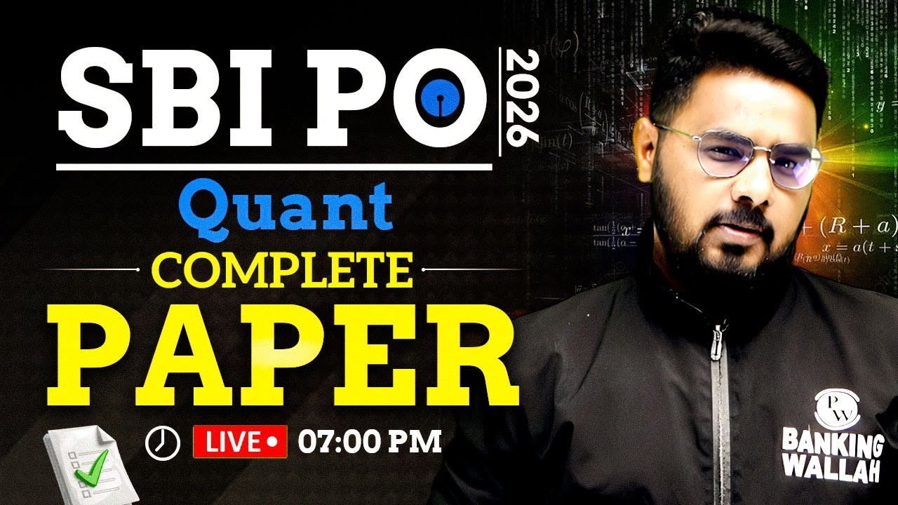 SBI PO Quant 2026 | Complete Paper | SBI PO Quant Paper | by Sumit Sir