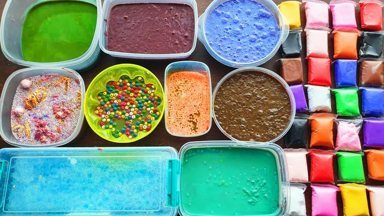Slime Mixing and Clay Slime Smoothie Izabela Stress #satisfying #slimevideos