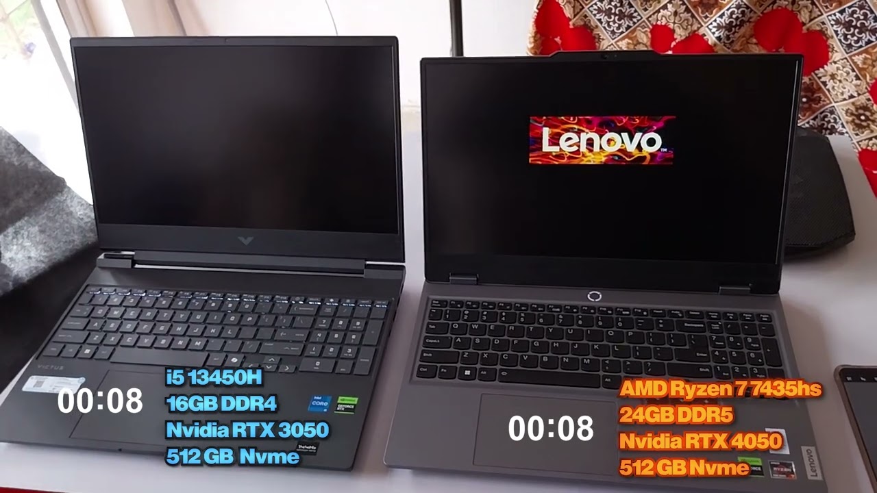 Lenovo LOQ vs HP Victus #LenovoLOQ #HPVictus #BootSpeedTest #RTX3050 #RTX4050 #Intel13thGen #Ryzen7