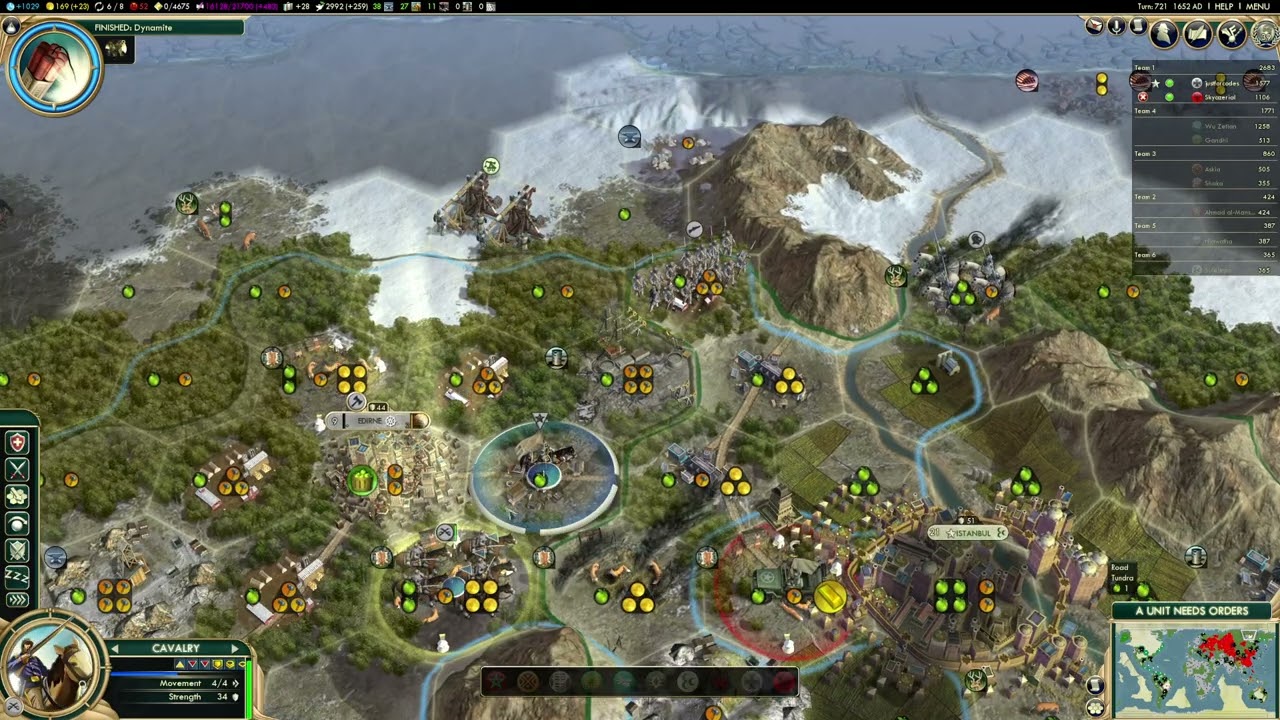 Conquering the entire Planet on deity! Marathon speed with teams! Civ V game! part 12
