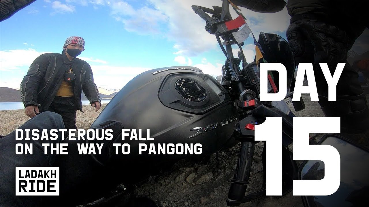 Dropped my Dominar 400 on the way to PANGONG | Diskit - Pangong | Ep 15 | Kerala to Ladakh Ride