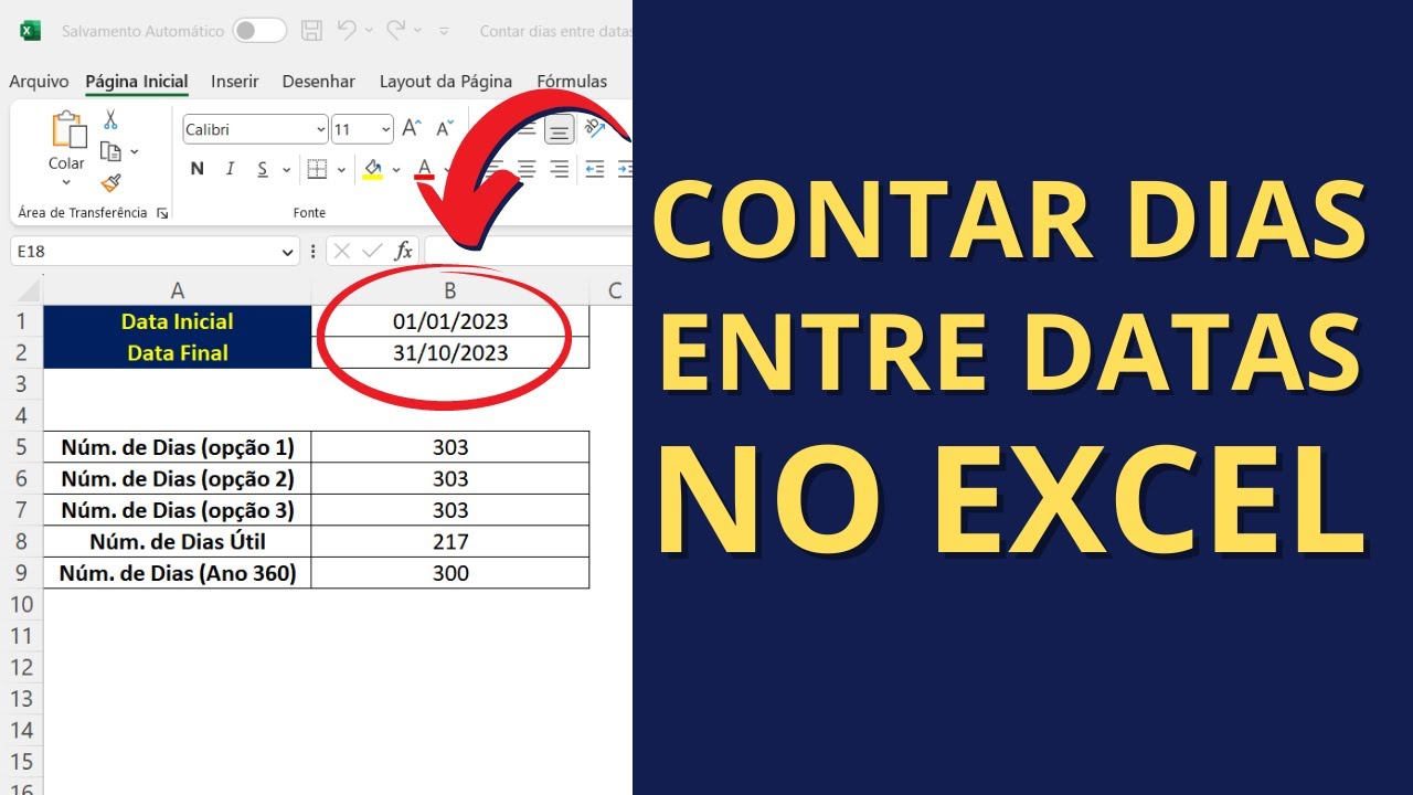 Como Contar Dias Entre Datas no Excel: 5 Op&ccedil;&otilde;es Diferentes