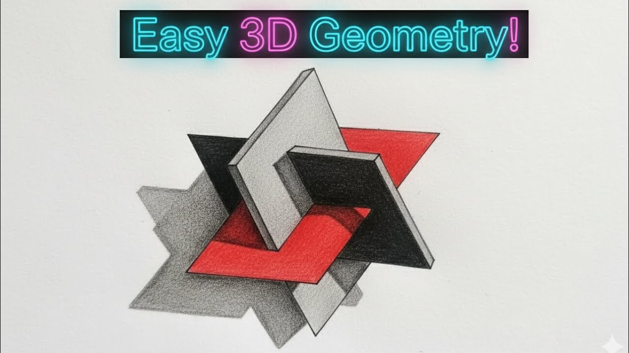 How to Draw 3D Geometry Easily | Simple Optical Illusion Art Tutorial