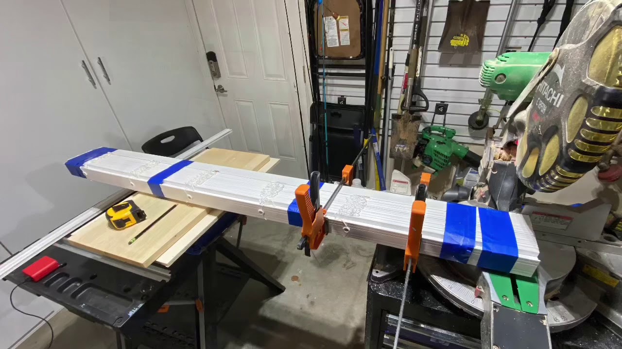 How to trim faux wood blind width.