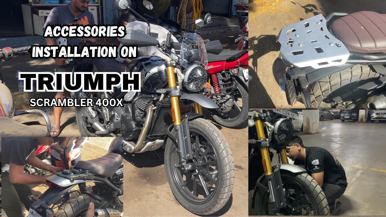 Accessories Installed On TRIUMPH Scrambler 400x. #triumphscrambler400x  #triumph #triumphofficial