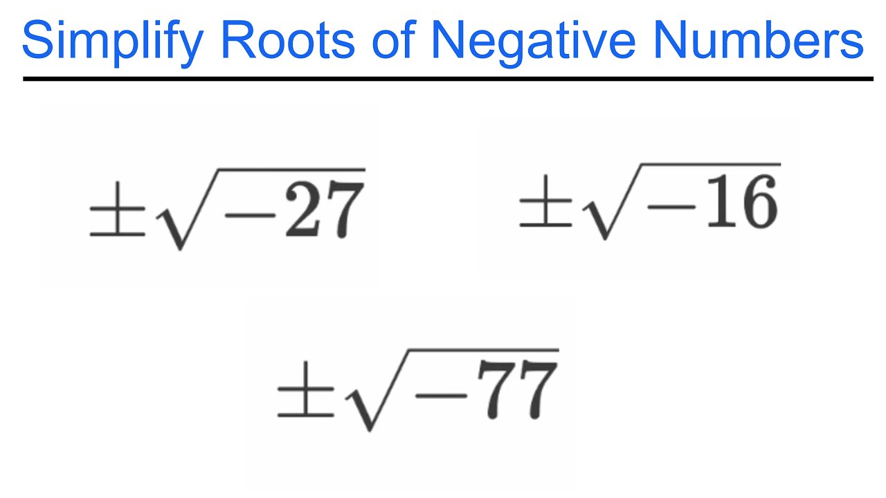 Simplify Roots of Negative Numbers - Algebra 2