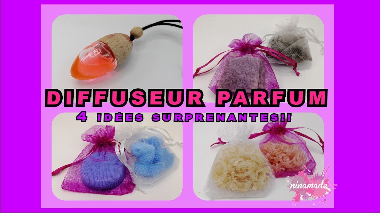 DIY. 4 Idées Diffuseur Parfum // 4 Air-freshener For Car / Cupboard