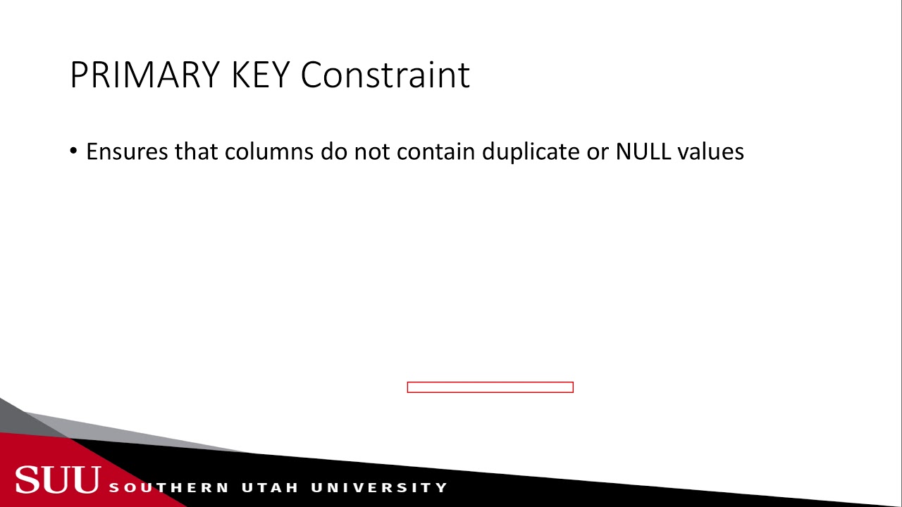 Databases: MySQL Constraints - Primary Key