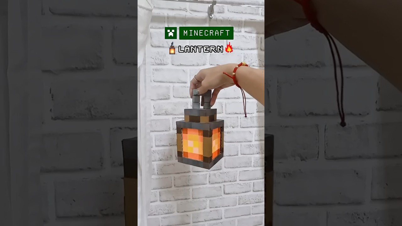 DIY Minecraft LANTERN🔥gift idea🎁How to make a lantern✂️ #minecraft #shorts #papercraft #diy #art