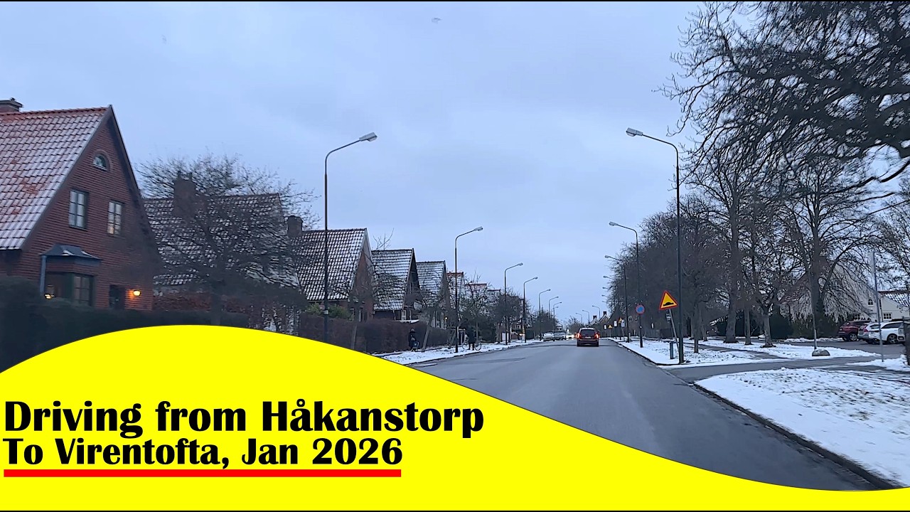 Malm&ouml;, Driving around from Hakanstorp to Virentofta, Jan 2026