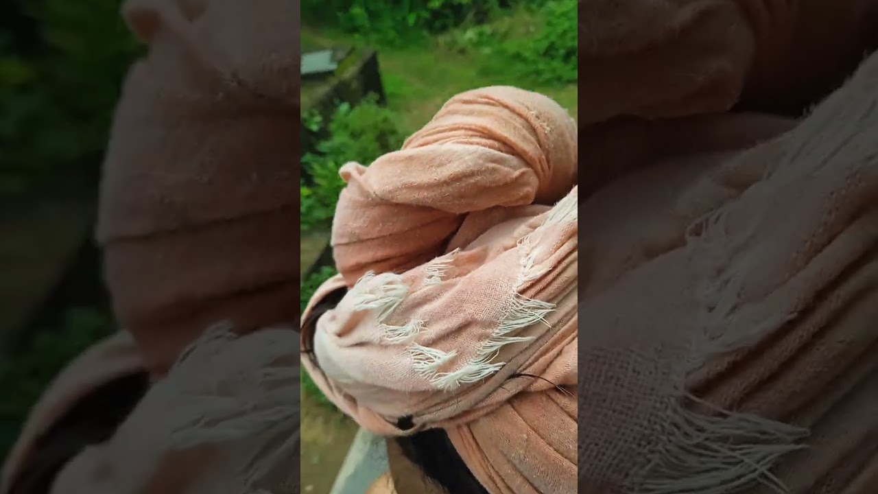 long hair wash & Traditional wet hair towel drying with real water 🔊sunnd