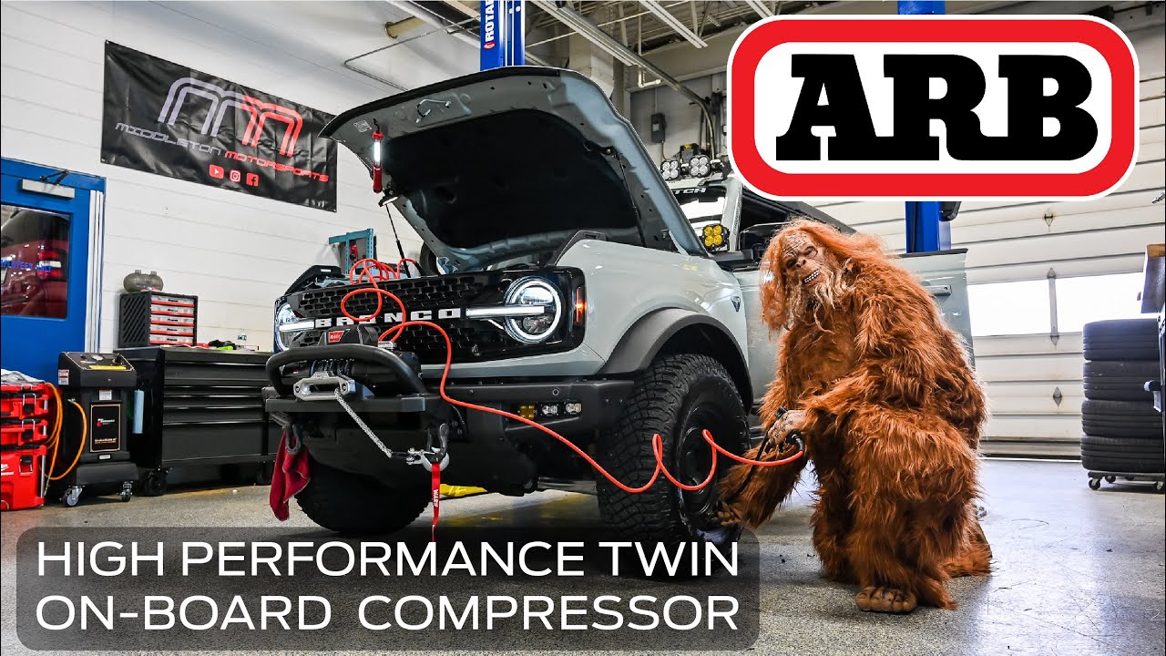 ARB High Performance Twin On-Board Compressor Bronco Install with 4x4TruckLEDs.com Mounting Bracket