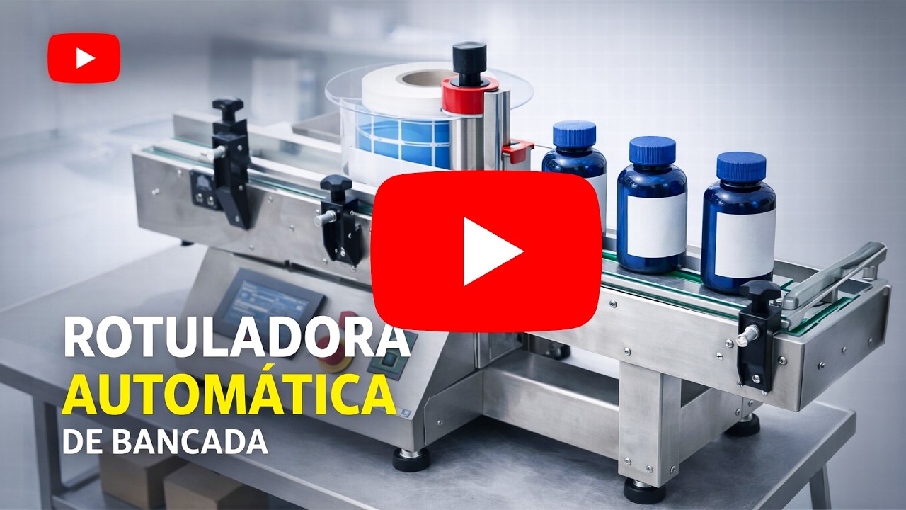 Rotuladora Automática de Frascos Cilíndricos de Bancada 220v 100w - Nagano #rotuladora #frascos