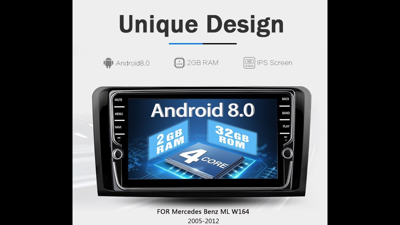 Распаковка и установка автомагнитолы Funrover на Mercedes ML320 W164