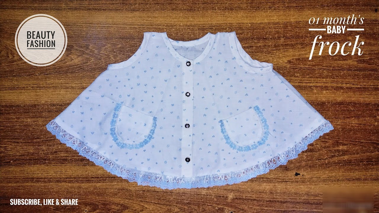 1 month's baby frock tutorial || beauty fashion