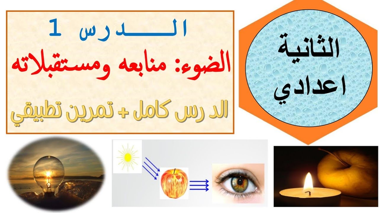 الثانية اعدادي - الضوء: منابعه و مستقبلاته