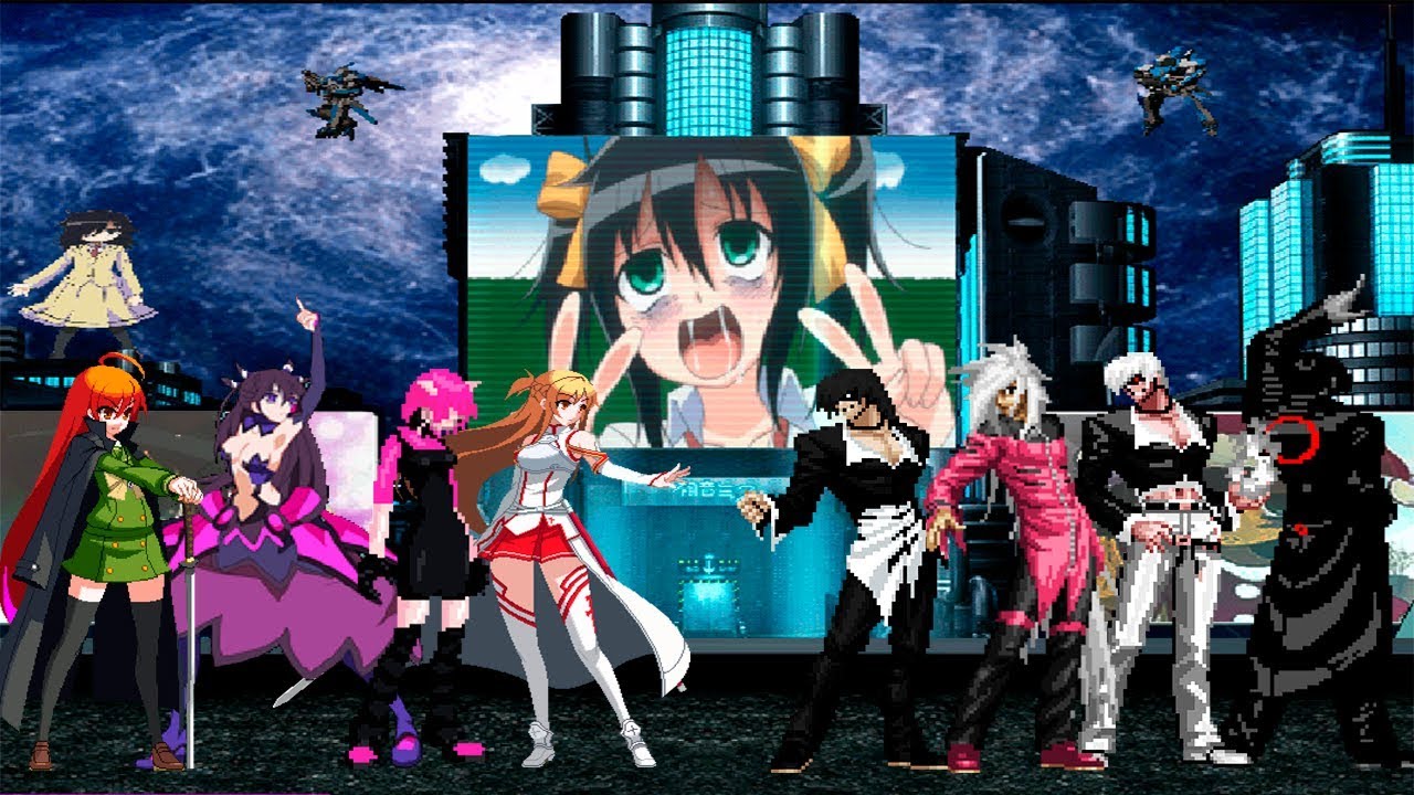 Kof Mugen Anime Girls Team VS Iori Team