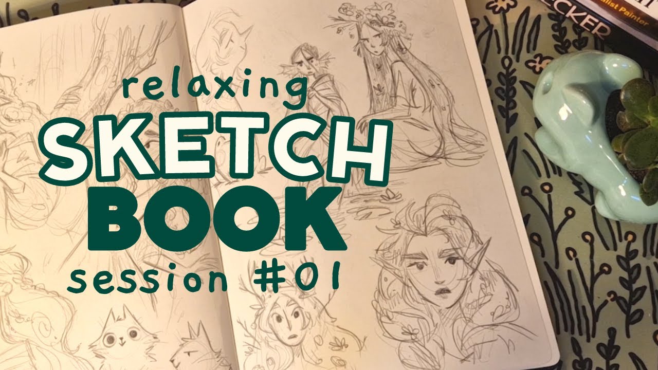 🌿 SKETCHBOOK SESSION 1 // chill and relaxing sketch with me (with music, no talking)