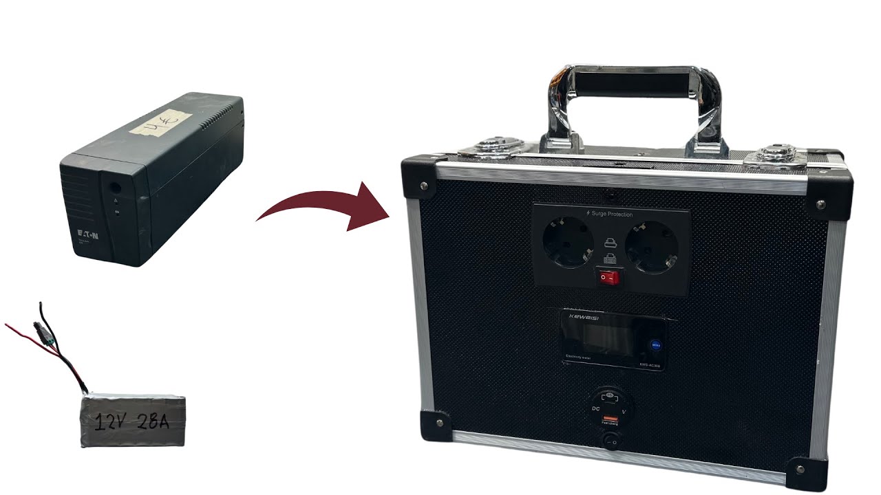 how to make a  Power station 360 Watts from UPS from flea market ( electric generator)