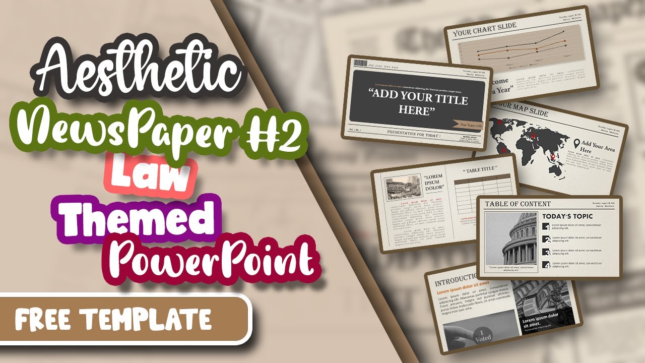 PPT Aesthetic NewsPaper #2 Themed Powerpoint Template | FREE TEMPLATE | ANIMATED SLIDES
