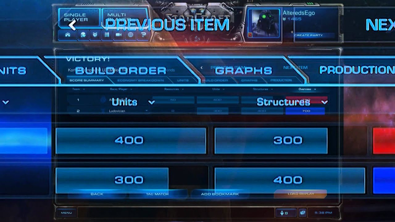 Proposed Design Changes To StarCraft 2's Replay And Match History Interface