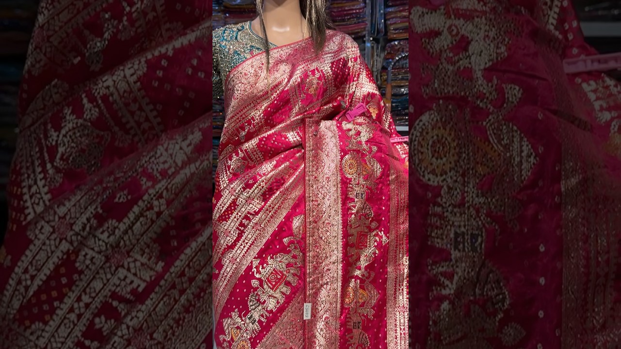 Order.8630954375📞☎️Free Delivery🚚 Hot Pink Jaipuri Silk Saree Design 😍👌🏻 