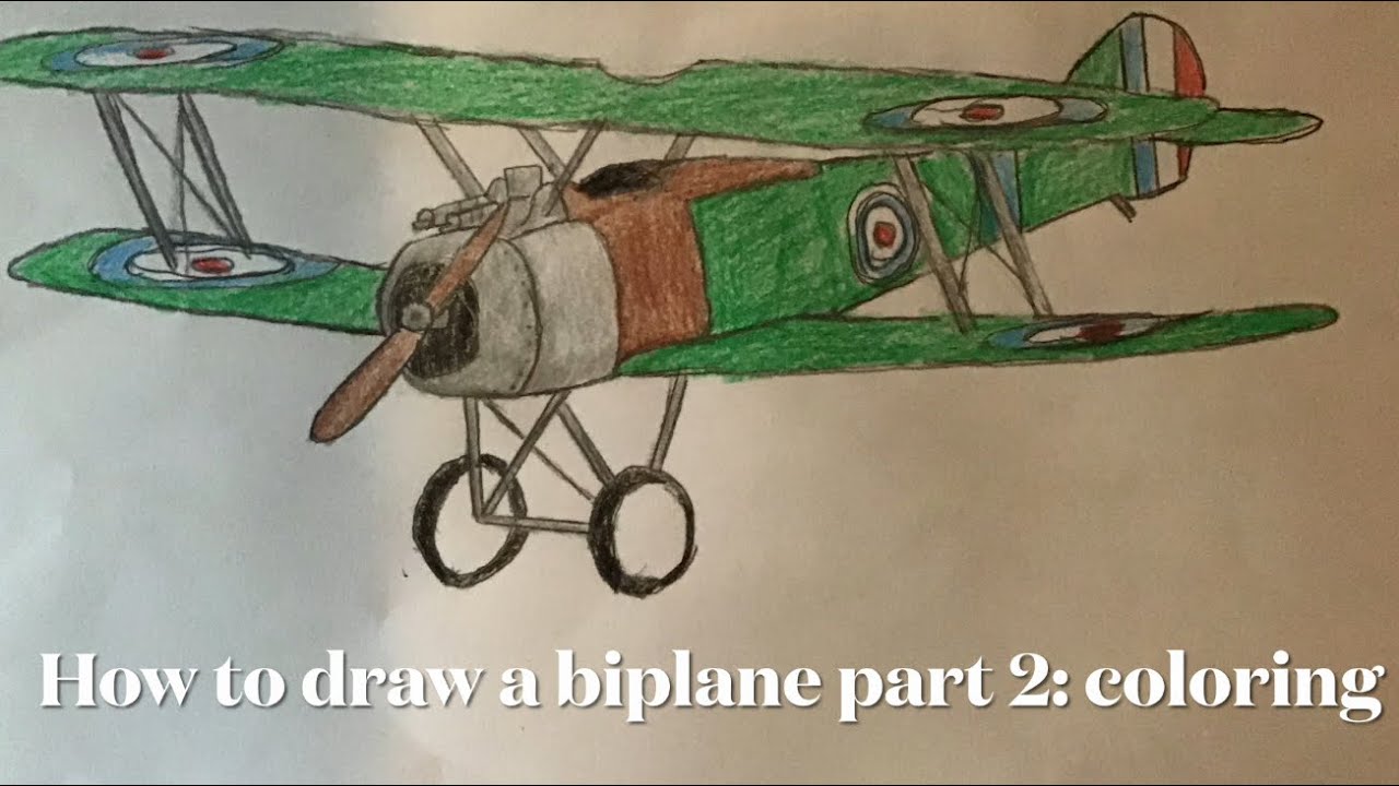 How to draw a WW1 plane (biplane) part 2: coloring