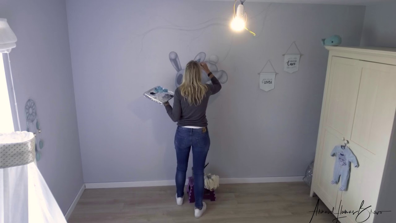 Time lapse fresque chambre de Maxence