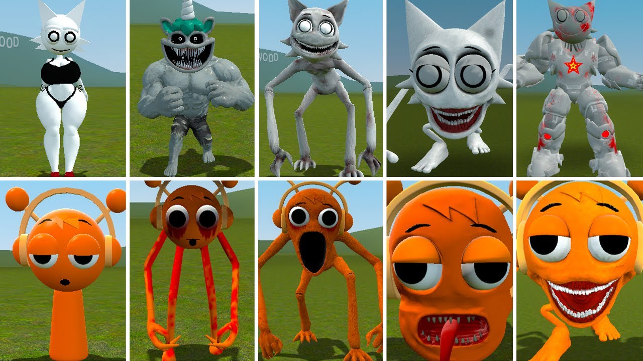 NEW EVOLUTION OF ALL SPRUNKI WENDA FAMILY VS EVOLUTION OF ALL OREN ORANGE TAPES ? in Garrysmod!