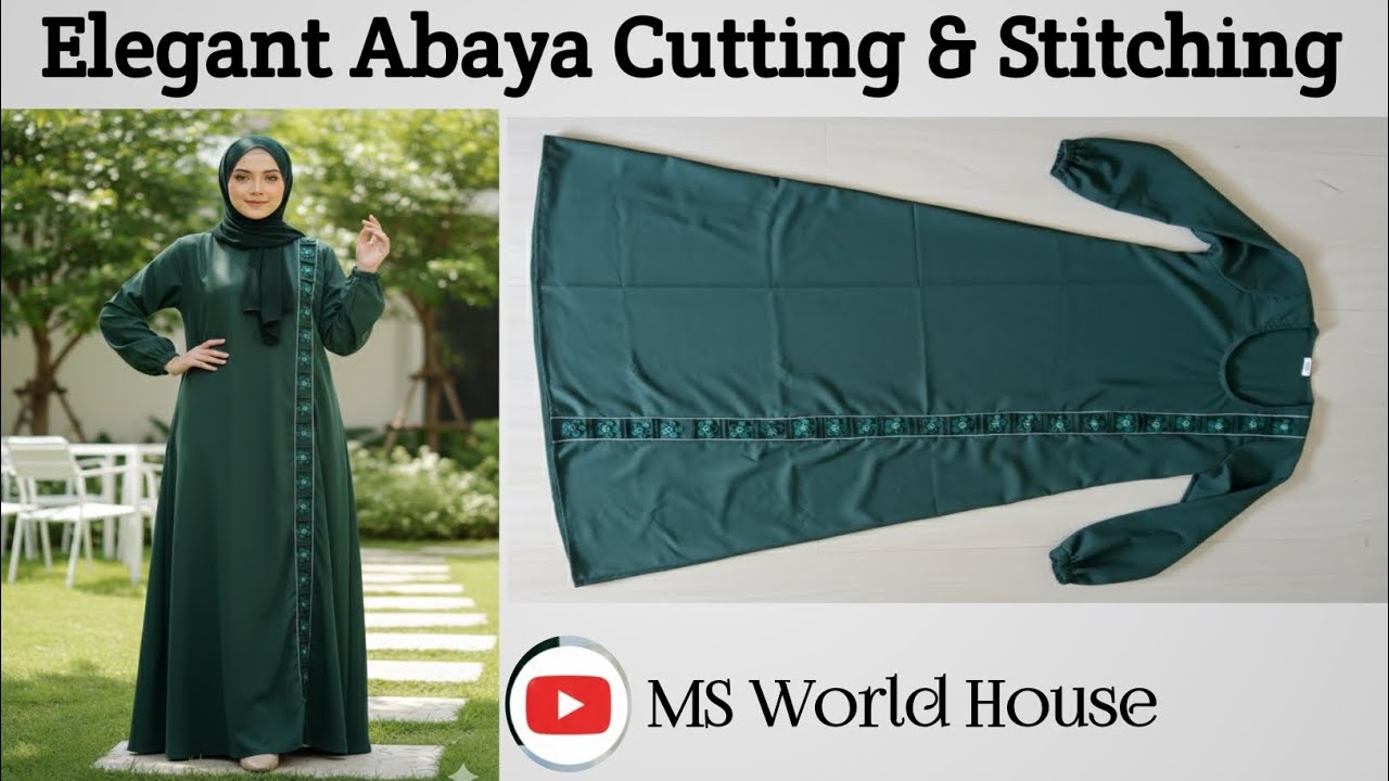Elegant Abaya Design Cutting and Stitching 