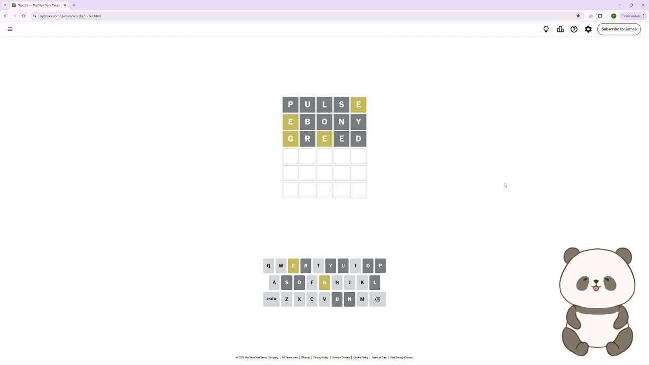 每日Wordle 2026年2月3日