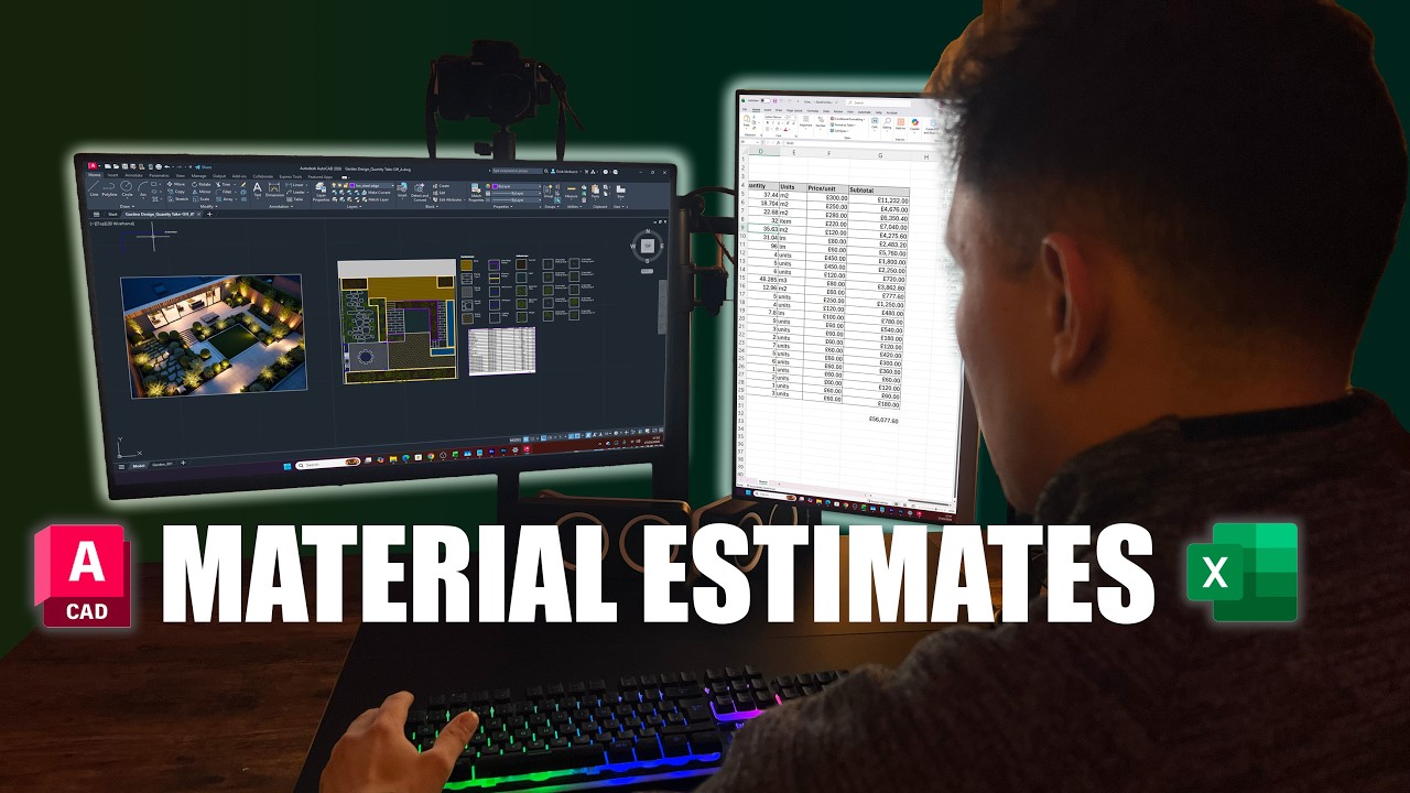 AutoCAD Garden Design: CAD → Excel Material List