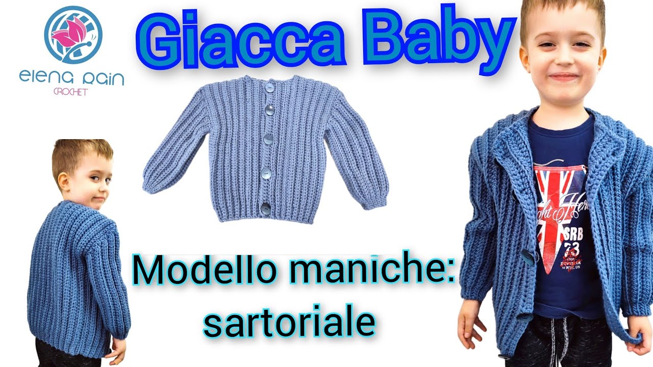 Giacca Baby Unisex per tutte le taglie / modello delle maniche sartoriali / Easy & fast crochet baby