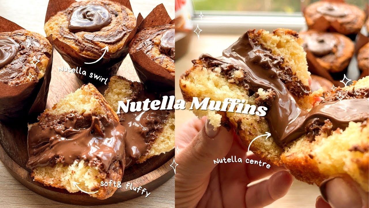 Nutella Muffins 🍫 bake with me 