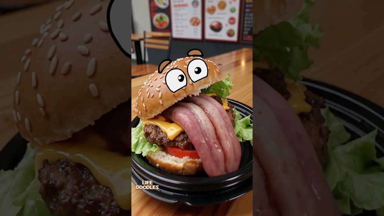 Life Doodles | Tongue burger #lifedoodles #shorts #animation #cartoon