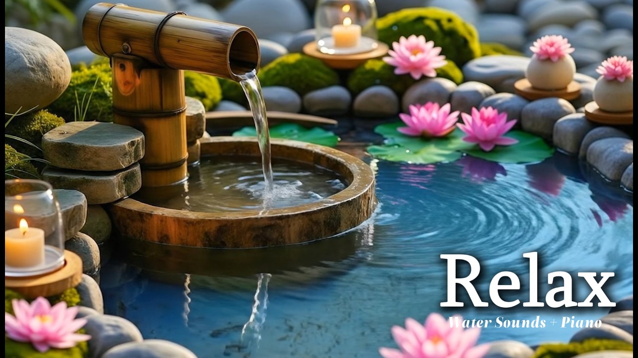 Soothing Relaxation Music and Nature Sounds for Sleep, Meditation, Study 🌿 Bamboo Water Fountain