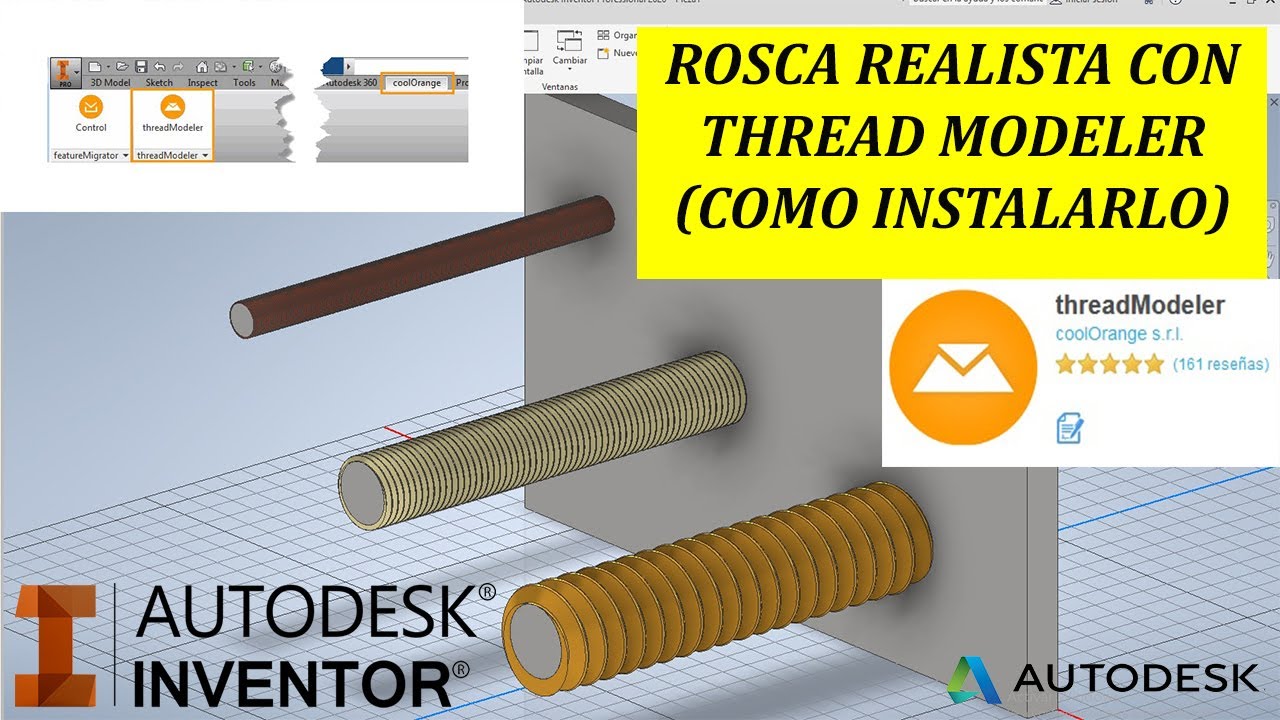 Thread Modeler (Como Instalarlo) - Rosca Realista - Autodesk Inventor - Tutorial (Español)