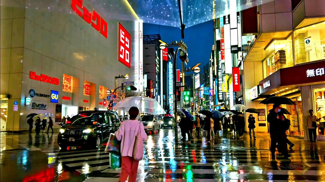 【4K】Rainy Shinjuku Walk 新宿 2021.03 17:40